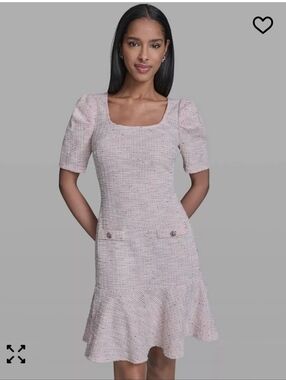 NWT KARL LAGERFELD PARIS Flounce Hem Square Neck Dress Size 16